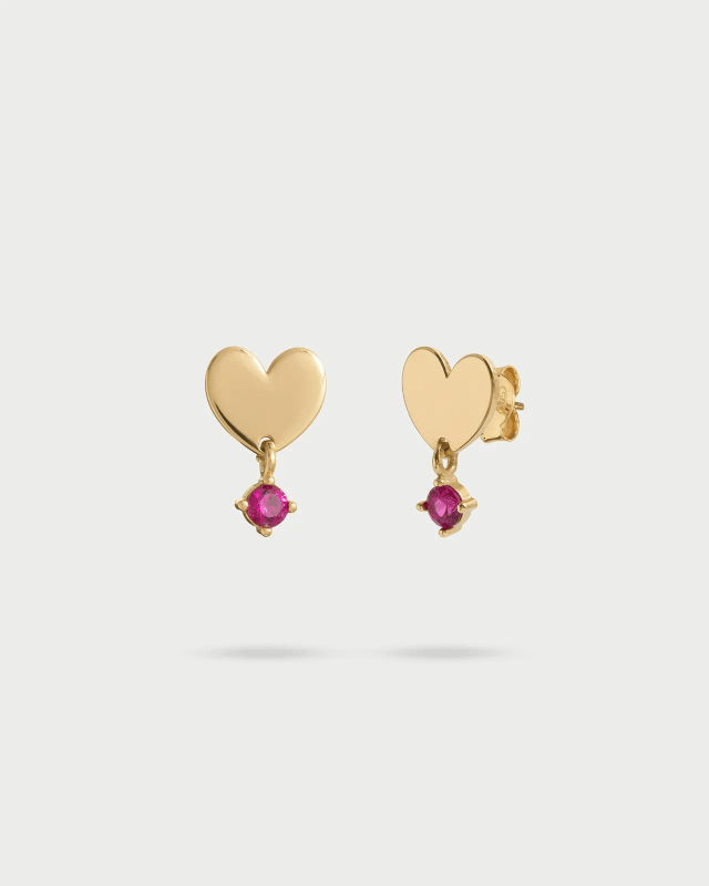 Orecchino lobo cuore con punto luce - orz-024 m1 cuo au